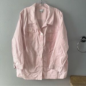 christopher and banks-Light Pink Utility Jacket-Large Buttons-pockets-SZ 3X